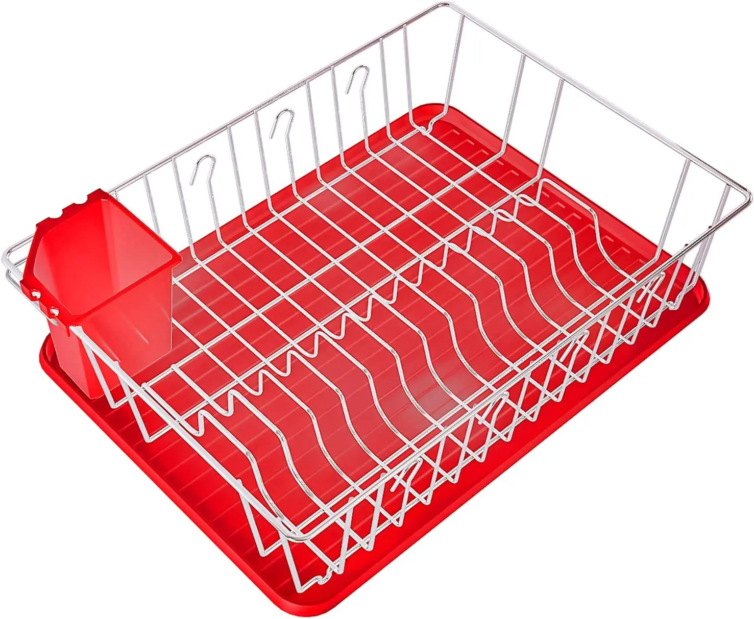 Modern Metal Steel Kitchen Plastic Utensil Holder Dish Drying Rack Over Sink Kitchen Holder Storage Shelf With Drainboard