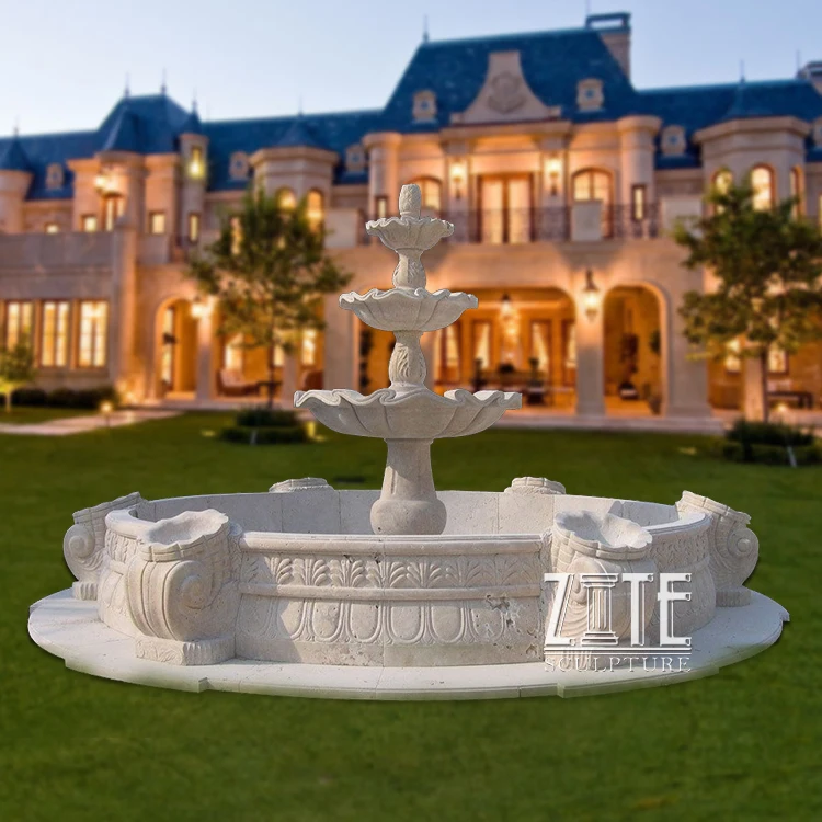 Decoration  garden outdoor natural stone marble fountain statue