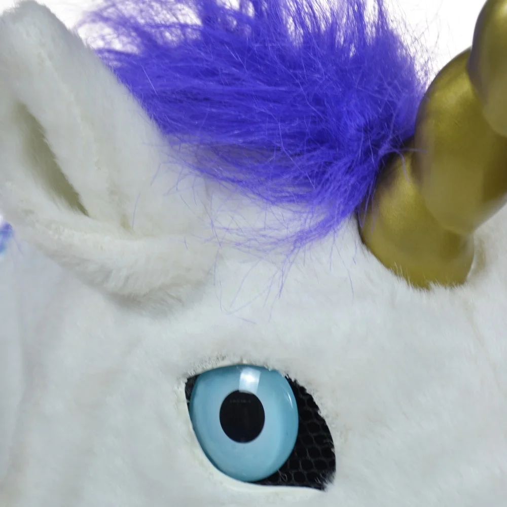 Tgirl Unicorn Moving Mouth Mask Head Mask Realistic Animal Halloween Mask for Halloween Cosplay Costume Party
