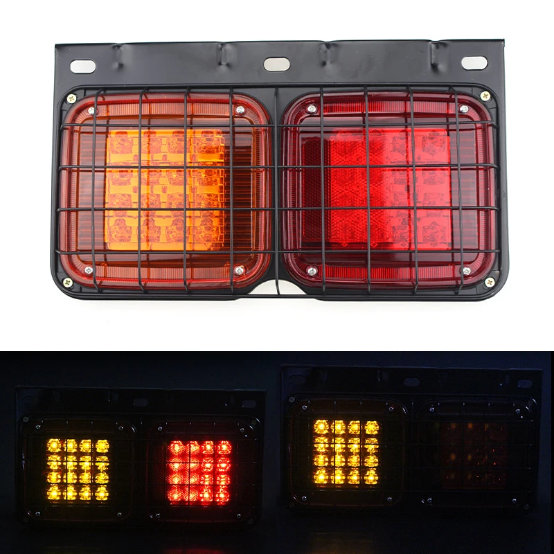 Good quality iron net protection double colors bulb combination truck tail lights