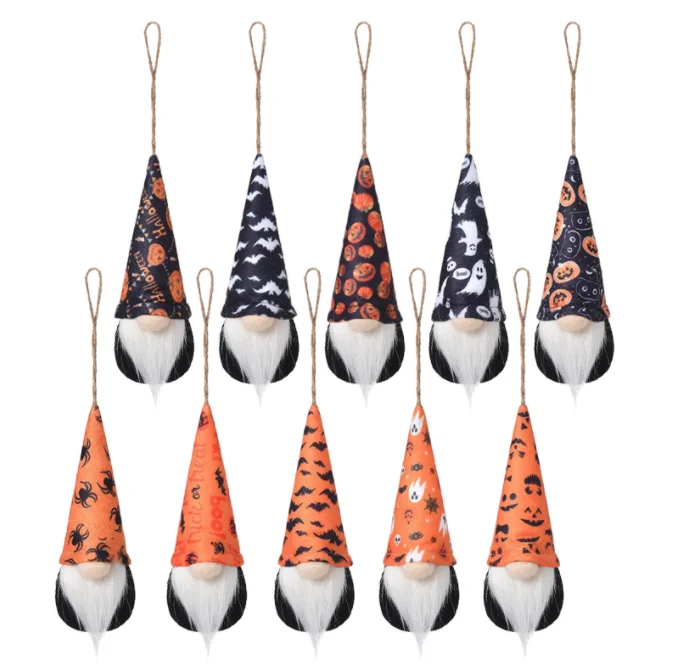 Halloween Gnomes Decorations Plush Halloween Vampire Gnome Decor With Witch Hat Bat Scandinavian Tomte Doll Elf Halloween Table