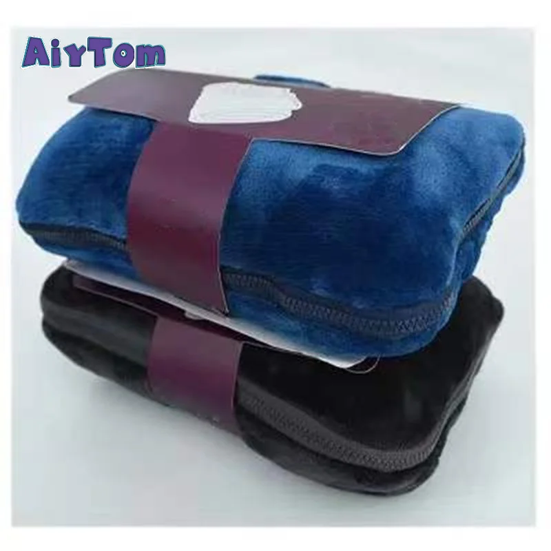 Factory wholesale 100% polyester flannel fleece 2 in 1 pillow blanket foldable travel blanket pillow