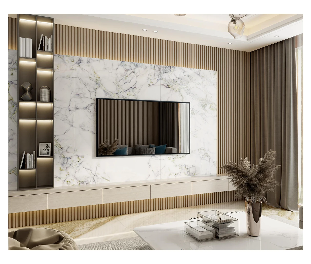 Crystal Glazed Porcelain Wall Panel for Wall Decoration & Flooring 2600X1200X6mm Complex Pattern Design