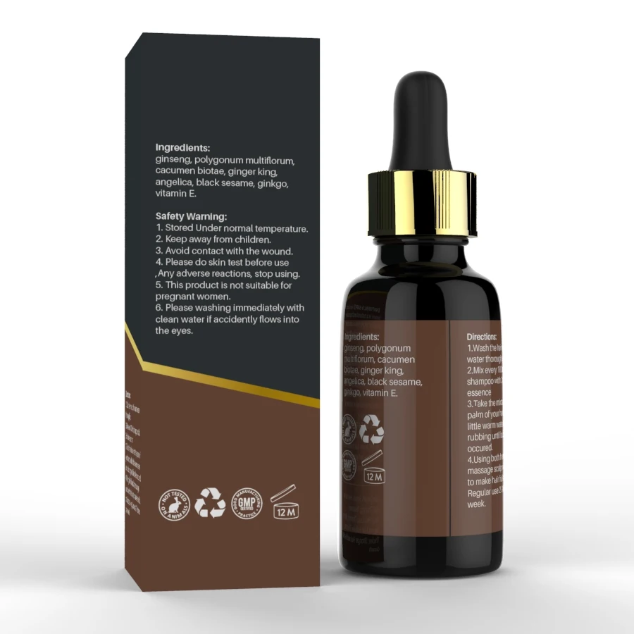 Собственная марка, более толстая, более здоровая, стимулирует рост волос, травяная Сыворотка для роста волос