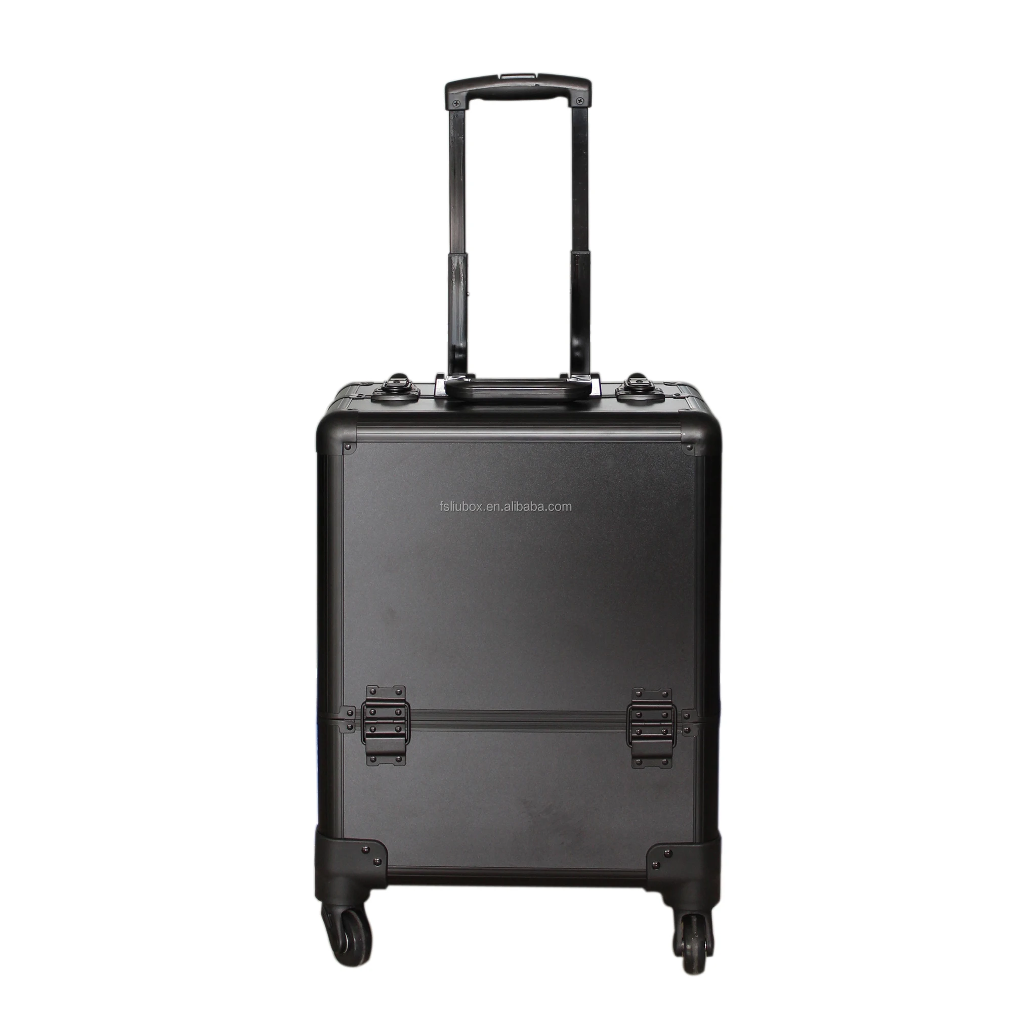 Professional Cosmetic Case Large Storage Makeup Trolley with 4 Detachable Removable Wheels 4 Trays and 1 Cubby with Sliding Rail