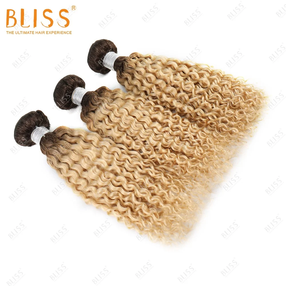 Bliss Blonde 1b613 Hair Bundles Vendor Kinky Curly Mongolian Weave Double Weft Vietnamese Hair Bundle