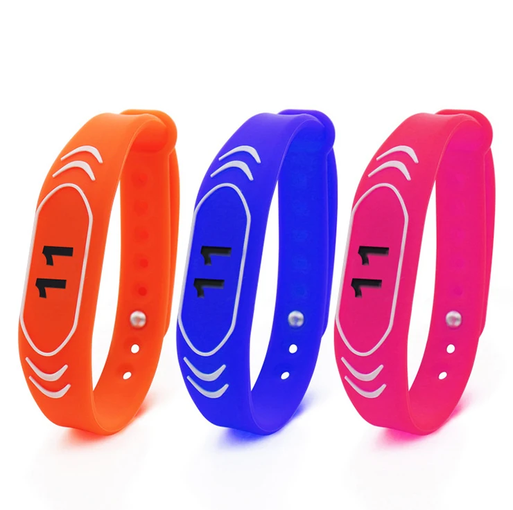 Регулируемый nfc rfid резиновый браслет Паракорд Браслет с кнопкой электронный замок для тренажерного