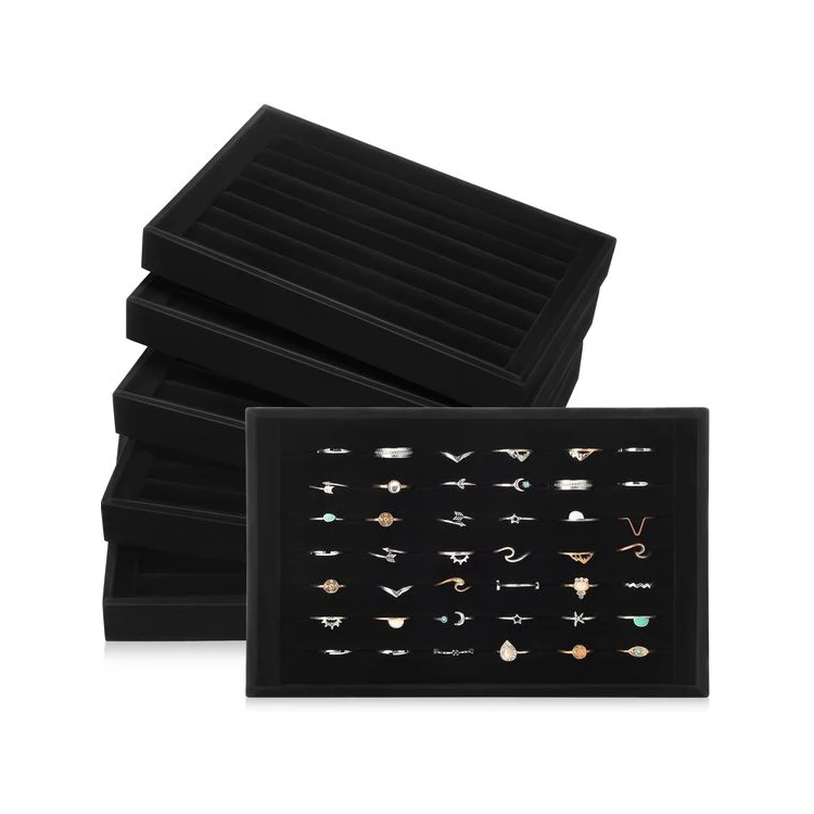 Shop store display case custom velvet jewelry tray for retailer