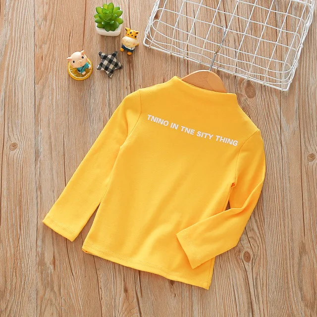 
Wholesale Kids Clothing Girl Children Long Sleeved T-Shirt,Kids Long Half-high collar Shirt 