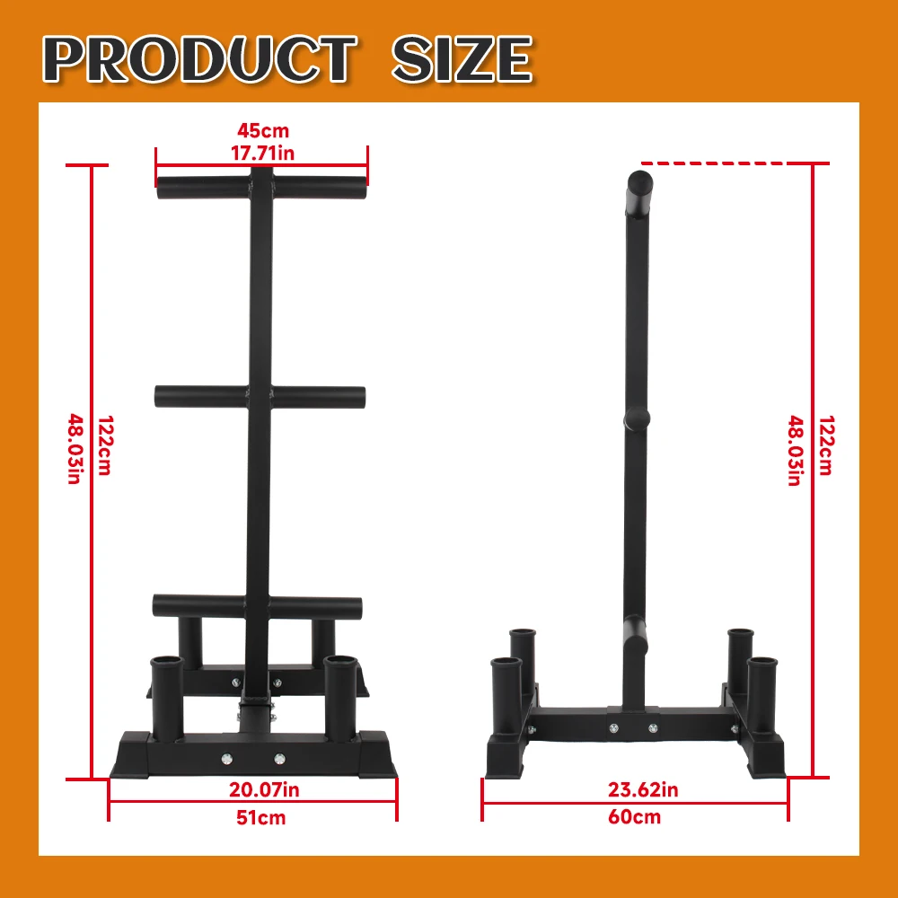 Fitness Equipment Weight Lifting Barbell Bar 4 Hole Weight Plate Tree Storage Base Rack for 50mm bar holder 2-inch Barbell Plate