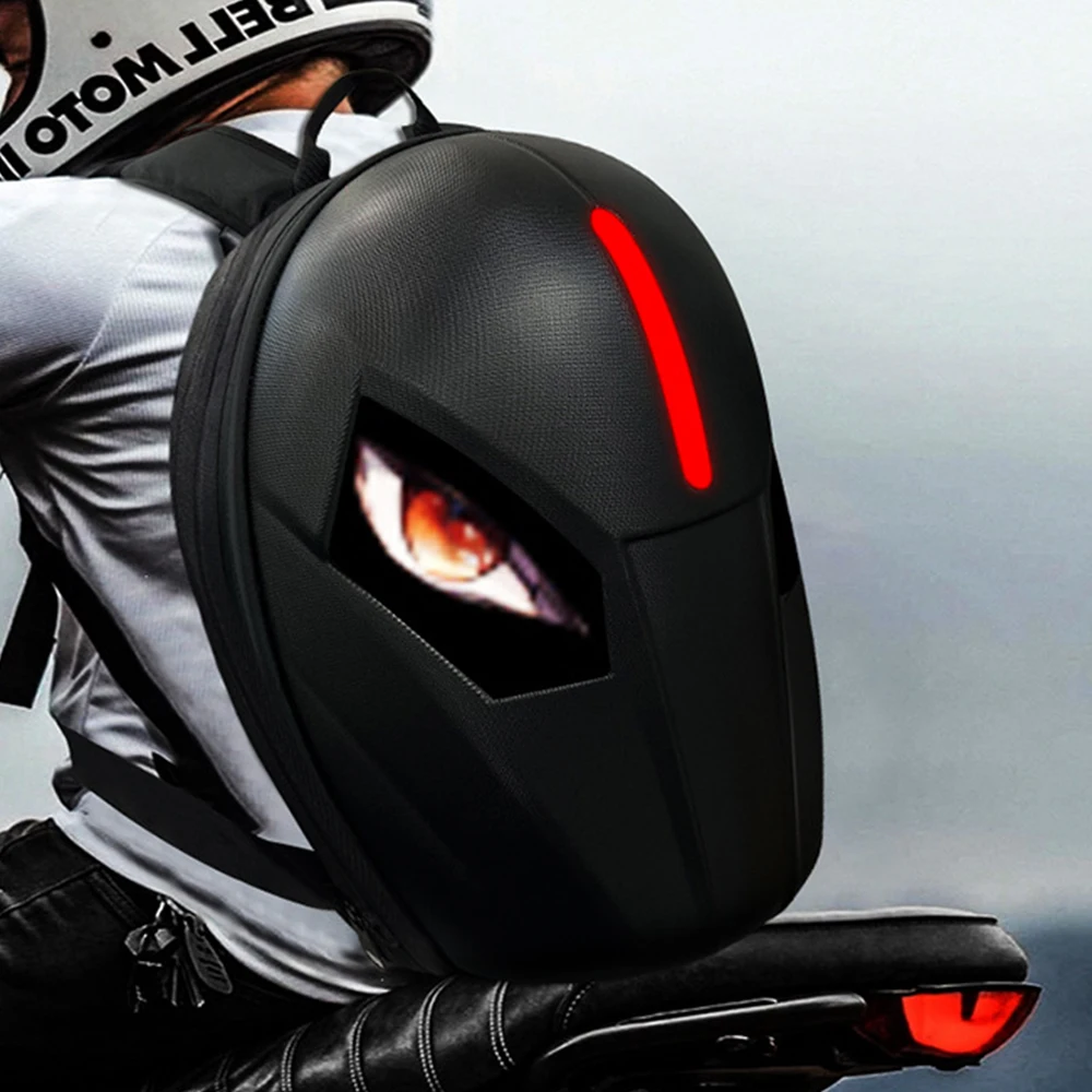 Cloud Smart Led Backpack Motorcycle For Men Cool Laptop Backpack With Brake Flash Function Led Knight Backpack Christmas Gift