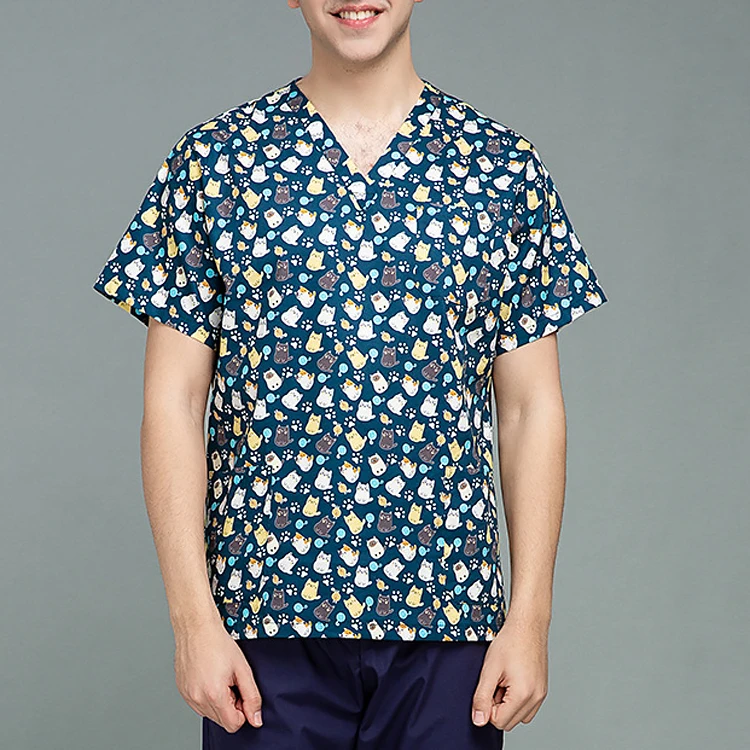 Dental clinic scrubs tops Hospital nursing medical scrubs clothing Pet doctor nurse surgical tops Beauty salon printing uniform