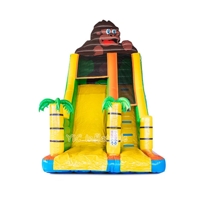 Commercial Gorilla Inflatable Trampoline with Stair Slide Giant Bouncy Water Slide for kids and Adults