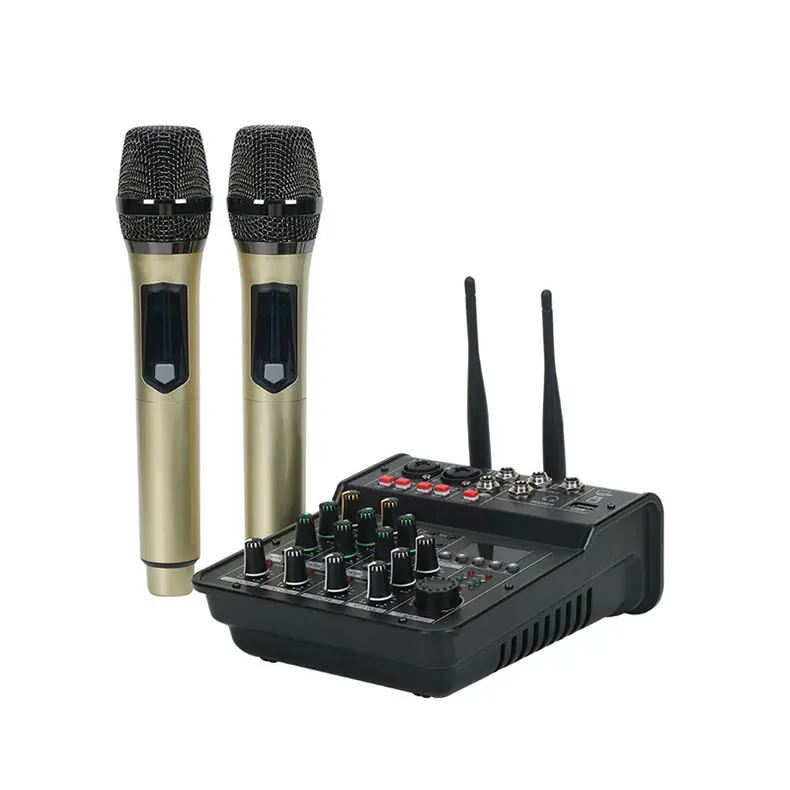 TEBO бестселлер UHF беспроводной микрофон с аудиомикшером уличный Поющий