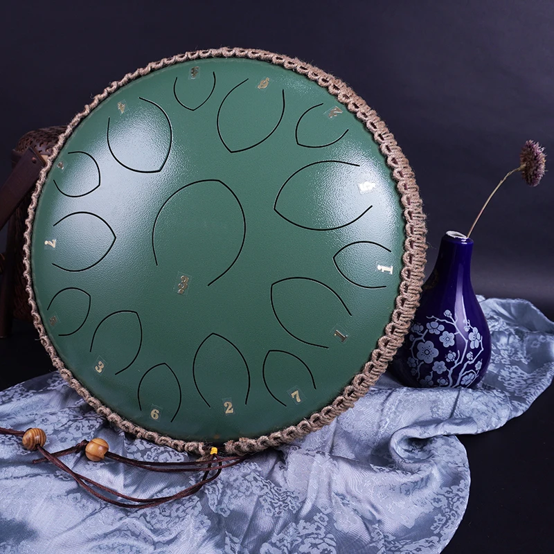 Made in China high cost performance Music therapy white 14 inches 15 tone Tank Handpan  drum toy hunk drum Steel tongue drum