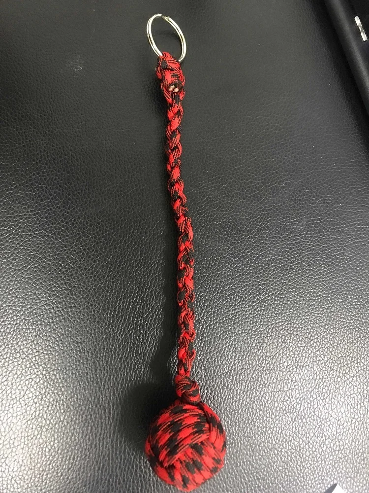 
Outdoor Multi Color Self Defense Paracord Monkey Fist With Metal Ball Tactical Gear Survival 550 Paracord Keychain 