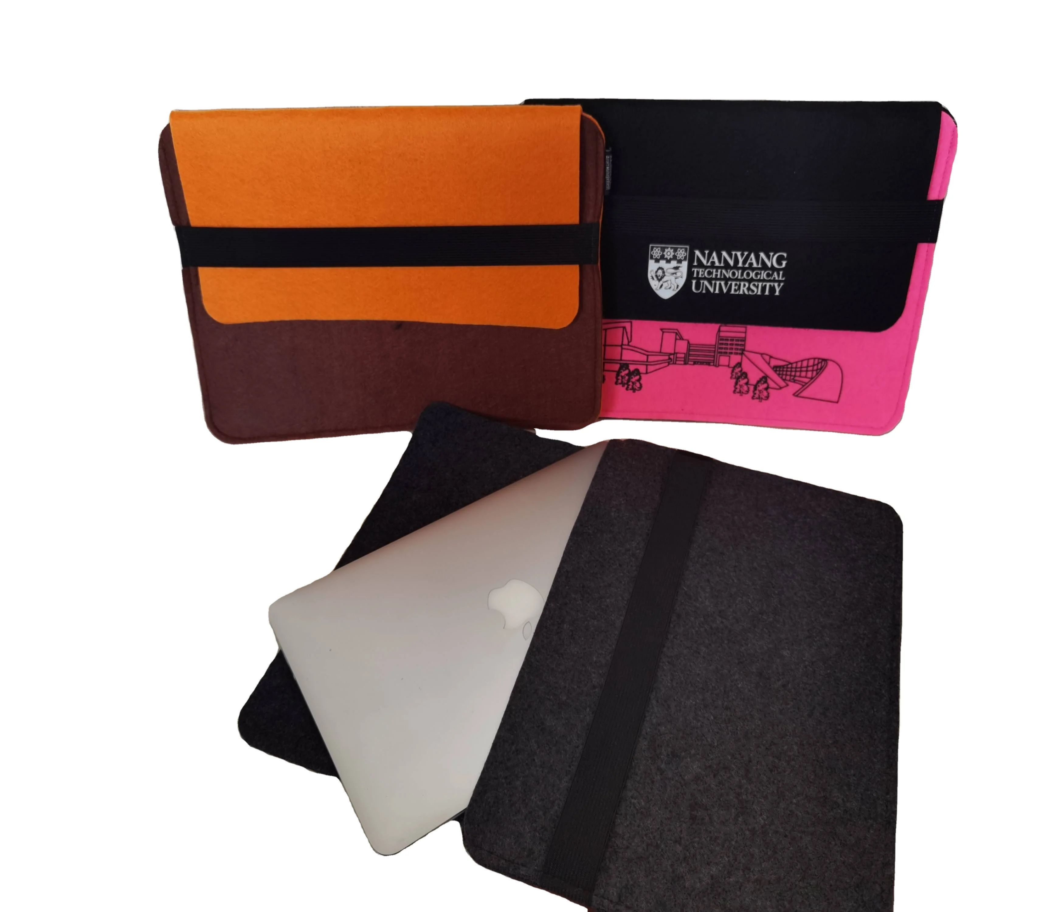 felt elastic band computer  laptop bag case