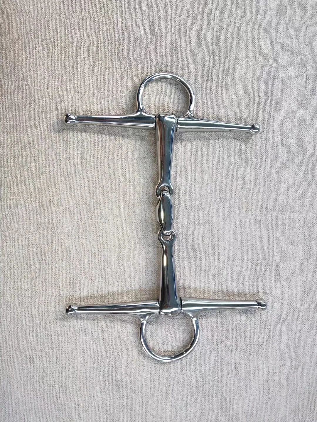 Horshi wholesale full cheek bit double jointed copper mouth piece with lozenge equestrian products stainless steel horse bits