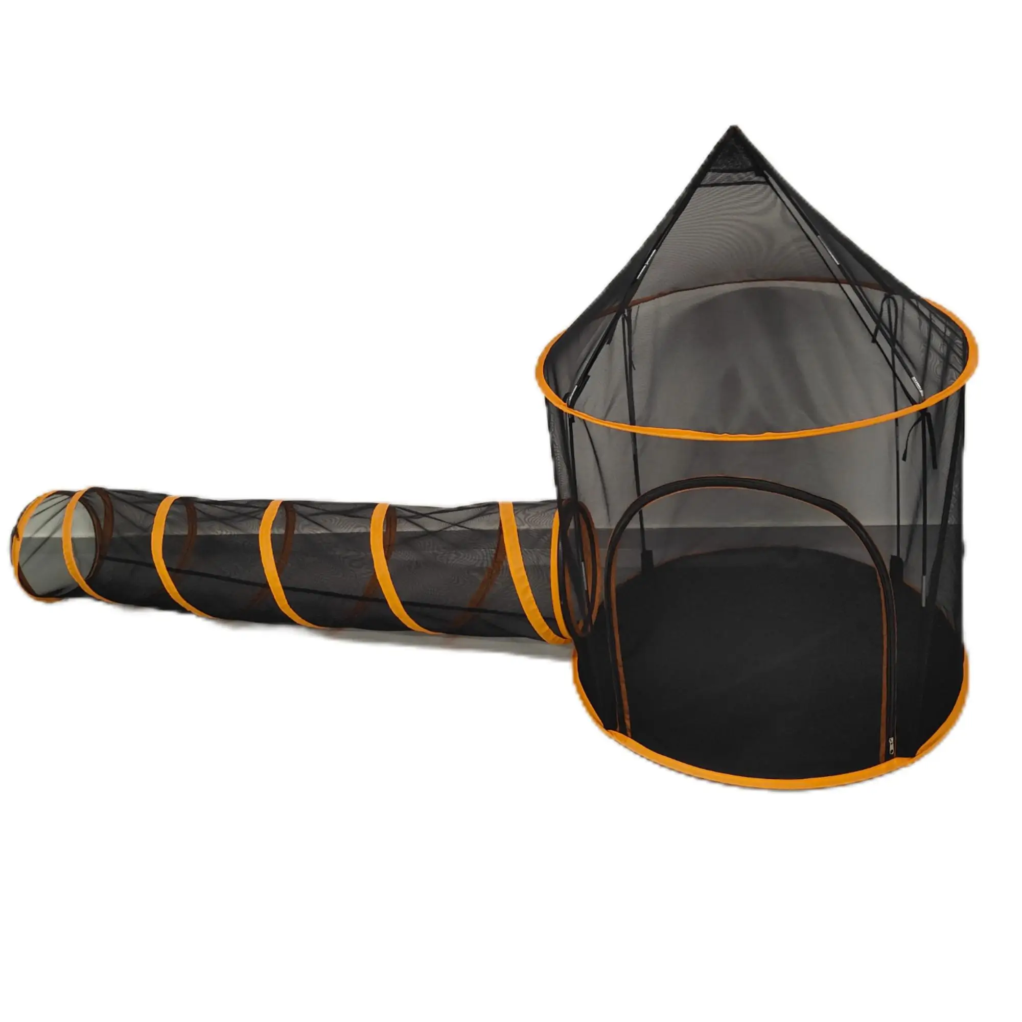 Интерактивные игрушки для домашних животных треугольник 2 в 1 палатка с туннелем наружные оранжевые палатки кошек и собак плотная сетчатая застежка-молния