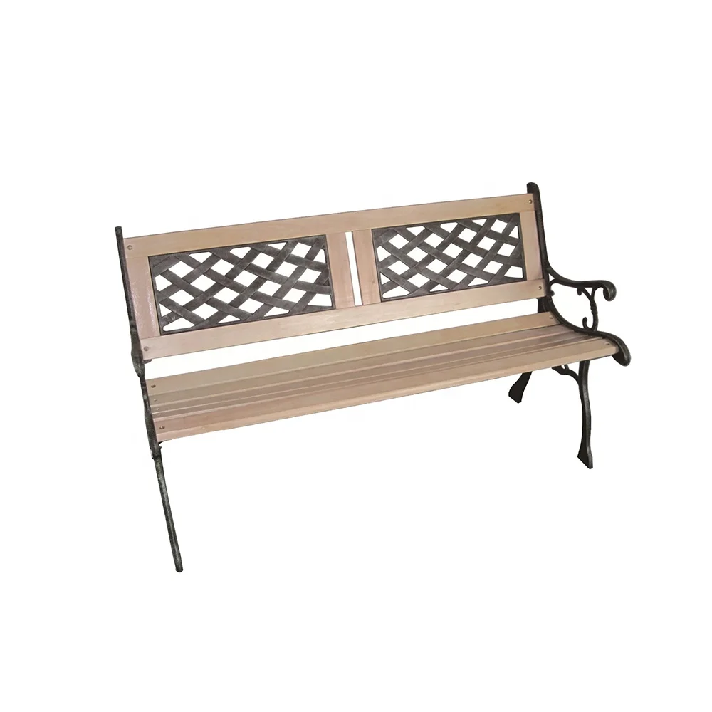 
Factory price cast iron legs garden bench with wood back 