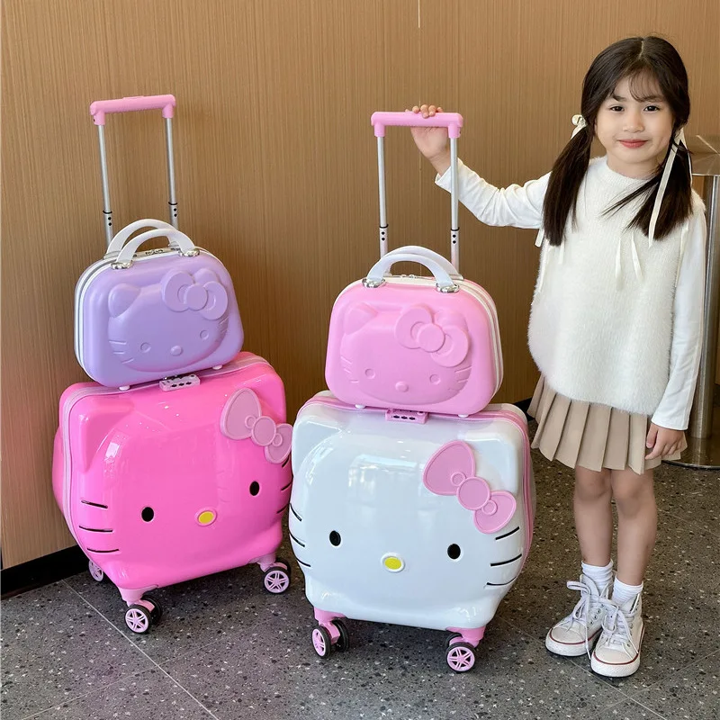HL Cartoon 20inch Cinnamonroll Kitty Luggage Set Travel Rolling Luggage Waterproof Kuromi Melody Large Capacity Kids Suitcases