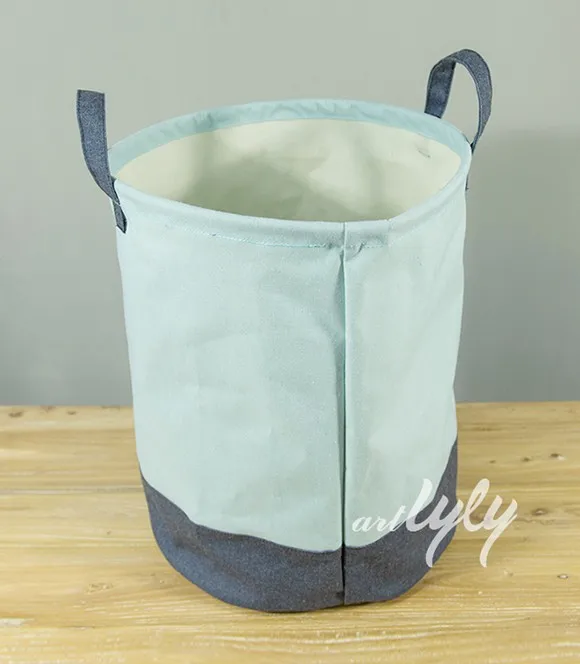 Factory Supply Folding Canvas Handmade Laundry Hampers Fabric Large Storage Hanging Basket