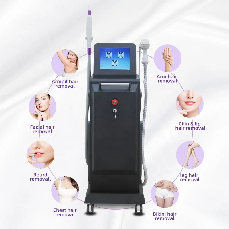 Wholesale 2 IN 1 picosecond laser + 810/808 nm diode laser hair removal q switched nd yag laser tattoo removal equipment