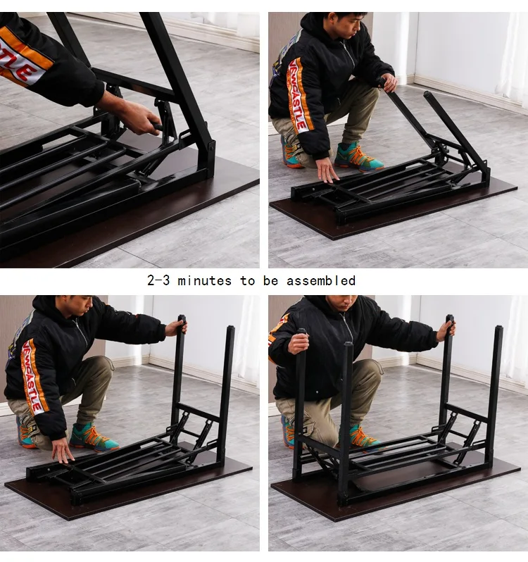 Wholesale High quality Metal folding tables for conference foldable meeting wooden table computer desk