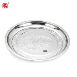 Wholesale Metal Plates For Food Mirror Charger Plates Wedding Fruits Serving Tray