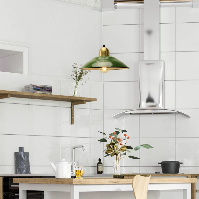 Bars and restaurant decorative hanging pendant light vintage industrial  iron lamp shade  enamel pendant light