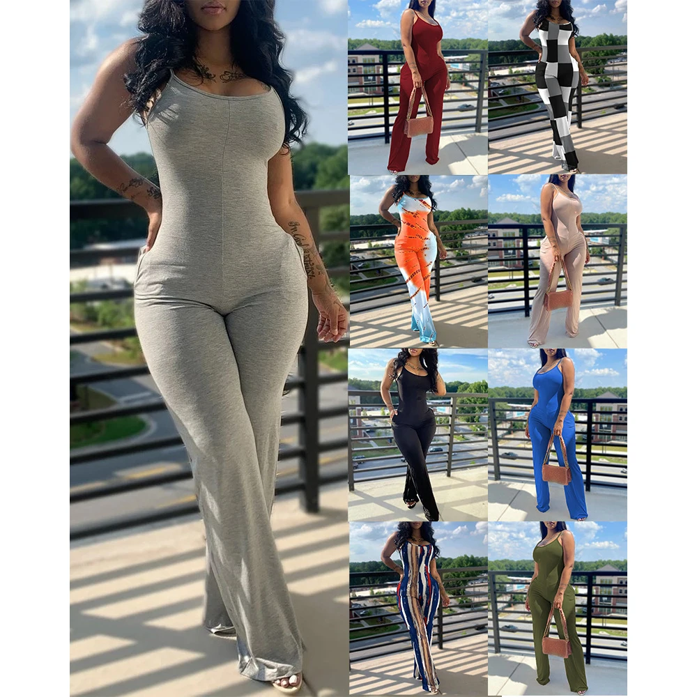 New Arrivals One Piece Suspenders Jumpsuits Sexy Pants Romper Sleeveless Plus Size Casual Playsuits Bodysuits For Women 2023