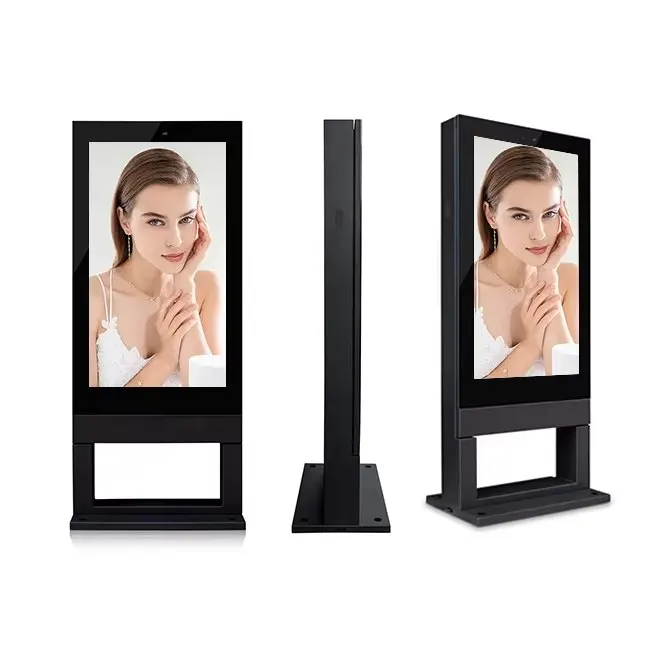 Waterpoof Outdoor LCD Monitor Digital 55 Inch 2500 Nits  Bus Stop Signage Digital Outdoor Advertising Equipment