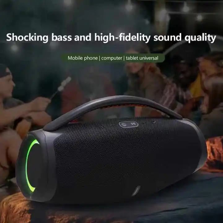 2025 Hot RGB LED Super Boombox 3-Speaker 20W Bass Wireless Portable BT Speakers Waterproof Handle for Home & Outdoor Parties