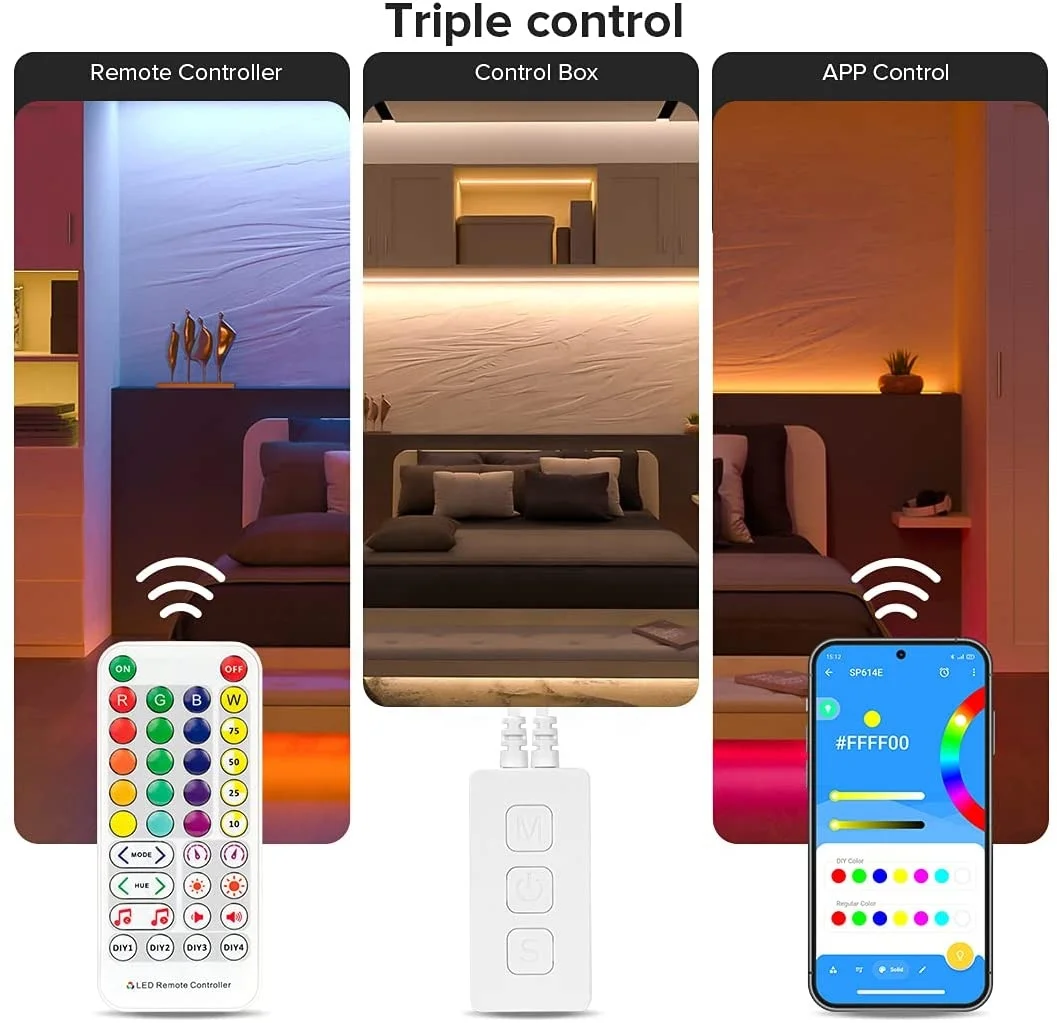 12V 5M Kit Colorful Dimmable Flexible 5050SMD RGBW Light Remote Banlan X APP Control RGBW 4 IN 1 LED Strip