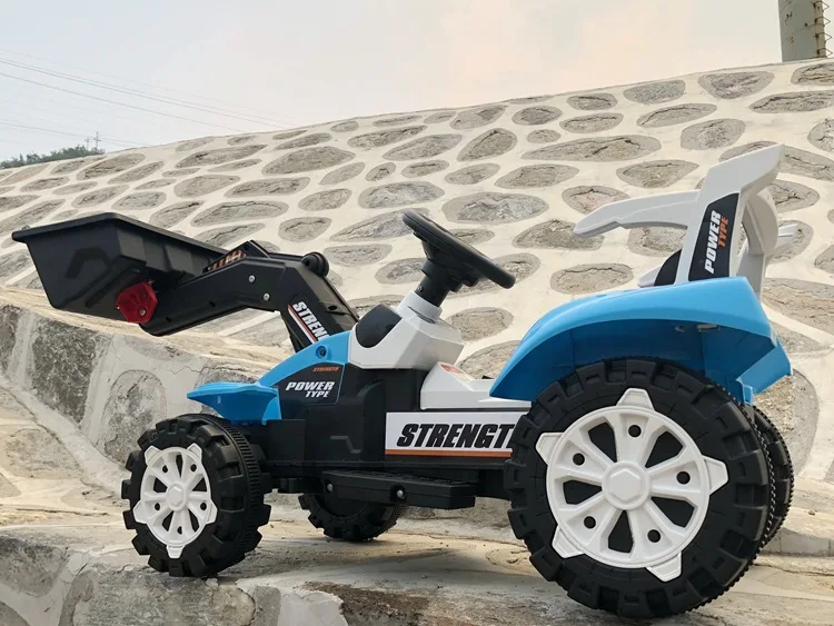 New design of children electric tractor 6V power 2 seat six wheel vehicle kids driving with hydraulic dump bucket 2 buyers