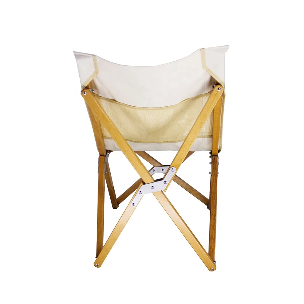 Japan outdoor folding beech portable beach lowseat camping wood butterfly chair