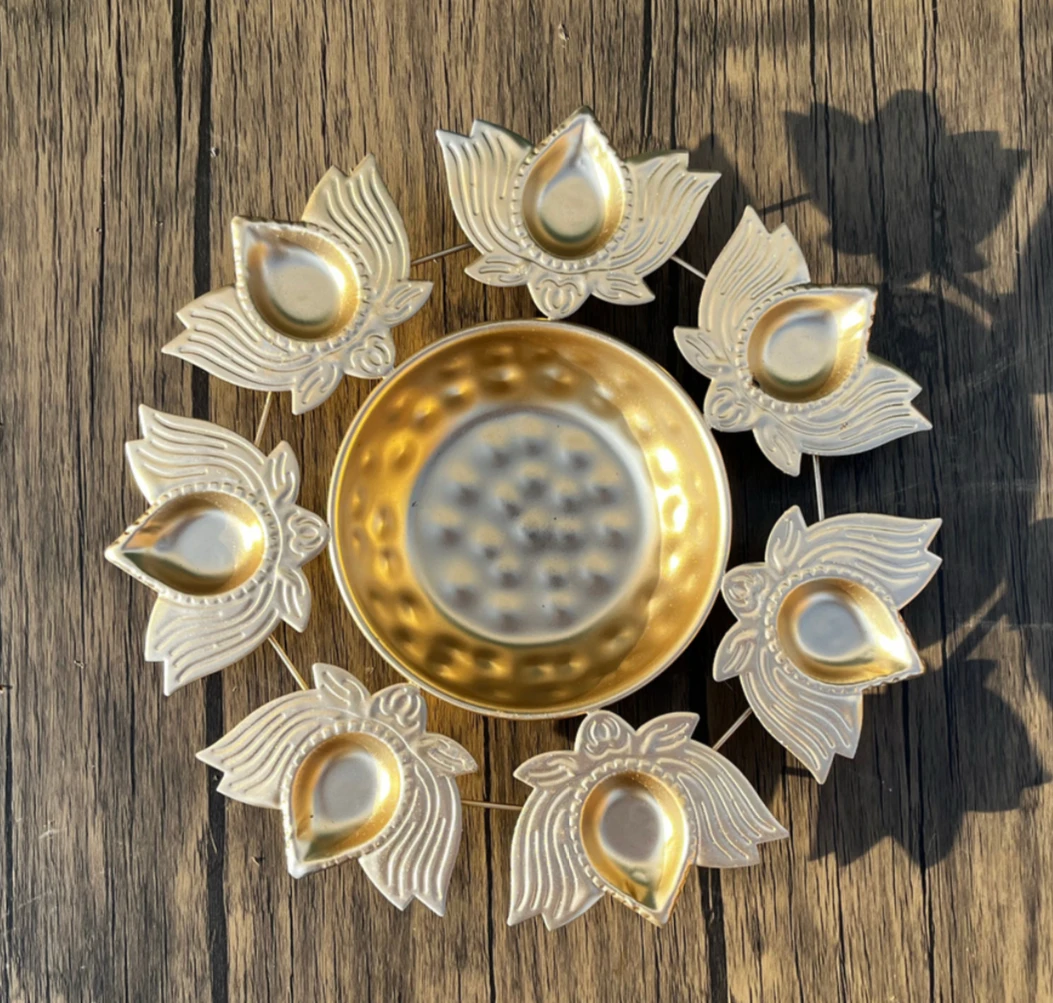 Traditional Looking Brass Diya Holder Urli Stand With Ash Catcher For Puja Brass Urli Stand For Home Decoration Office Temple