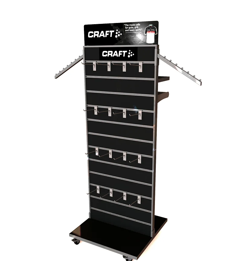 Slat Wall Panel Rack Metal Floor Slat Wall Display Clothing Slatwall Rack