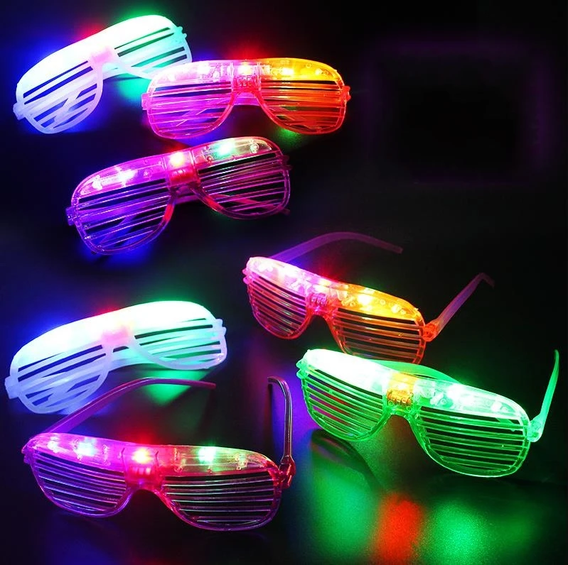 Shutters Shape LED Party Flashing Glasses Light Up kids Toys Christmas Party Supplies Decoration Glowing Luminous Glasses