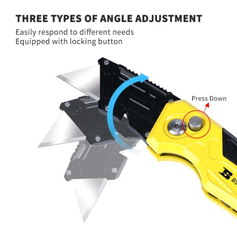 BOSI alloy handle quick change folding button lock utility knife