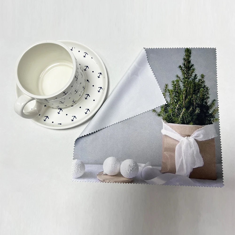 Factory OEM Sublimation Digital printing soft fabric customized designs silver eyeglass lens screen microfiber cleaning cloth