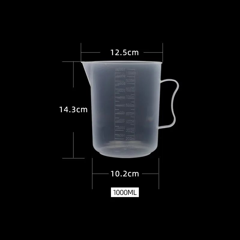 OEM Kitchen PP Plastic Cups with Handle Single Wall Beaker Jug in Various Styles and Capacities for Measuring