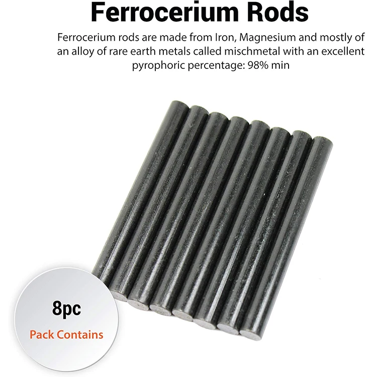 12.7*127mm Outdoor Survival Magnesium Mischmetal Fire Starter Flint Ferro Rod