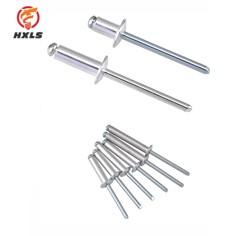 Factory supply 3.2mm 4mm5mm6.4mm round head steel black open type steel  aluminium blind rivets pop blind rivets