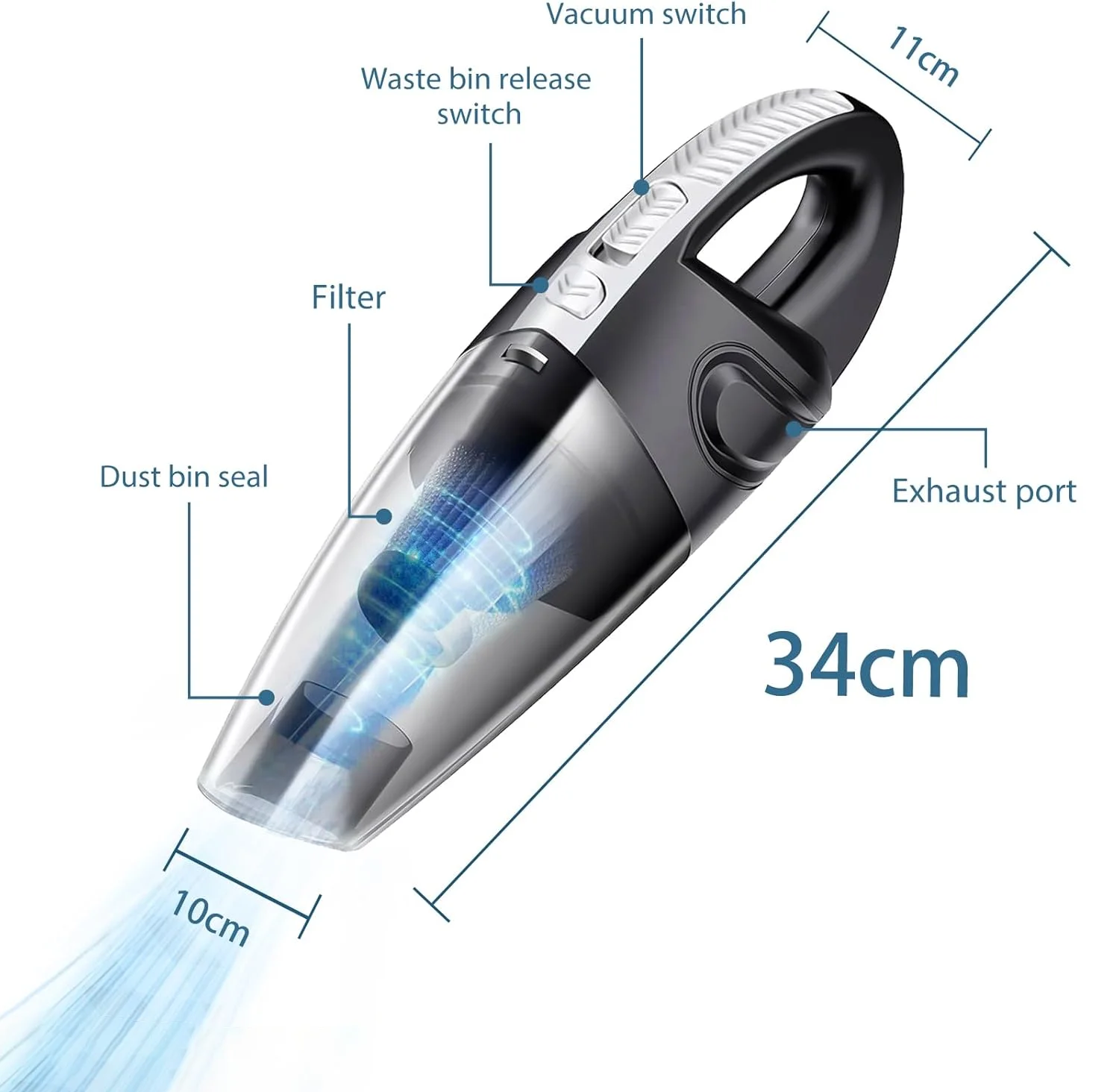 Household Home High Power 120w Cleaning Robot Chargeable Wireless Cleaner Car Handheld Vacuum Dust Collector Car cleaning Tool