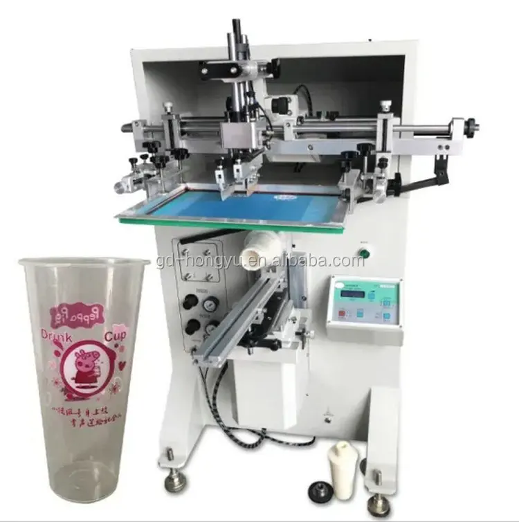 plastic milk tea cup screen printing machine for pet pp cup drinking cups