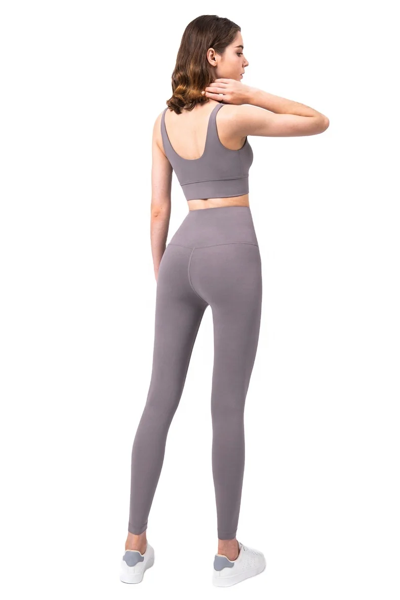 2020 New Women Naked Feeling Lulu lemon Yoga Clothes Sport Fitness Gym Bra + No Awkward Line Legging Sets Women
