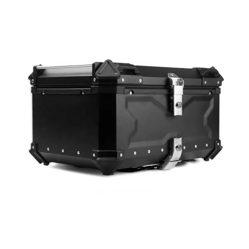 65 Liter Aluminum Alloy Plate X Embossing Motorcycle Waterproof Quick Release Top Box Rear Rack Case Helmet Case