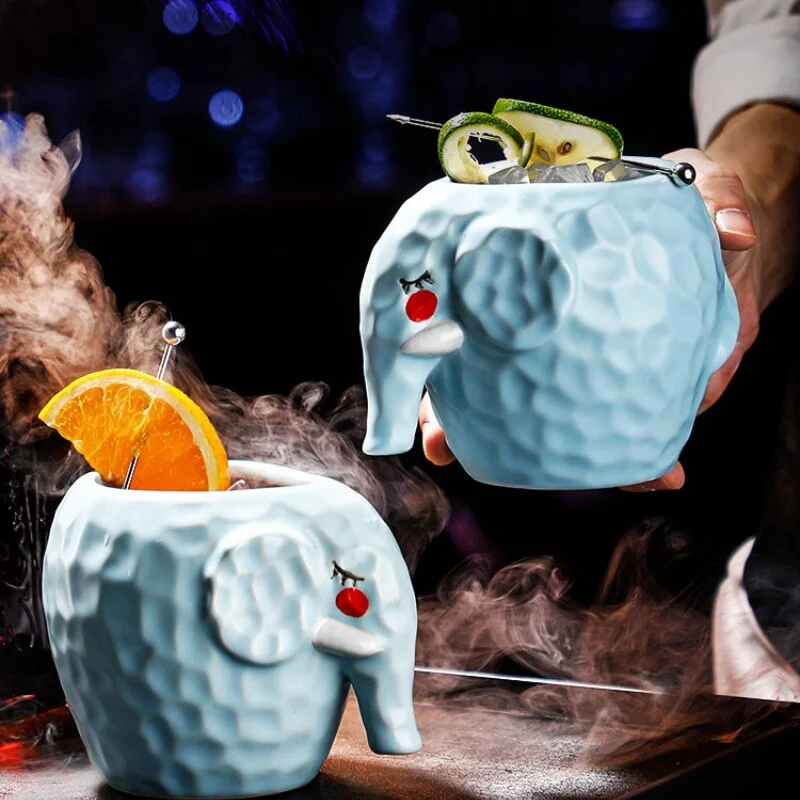 Elephant Tiki Mug Custom Design Ceramic Cocktail Cup Tiki Mug