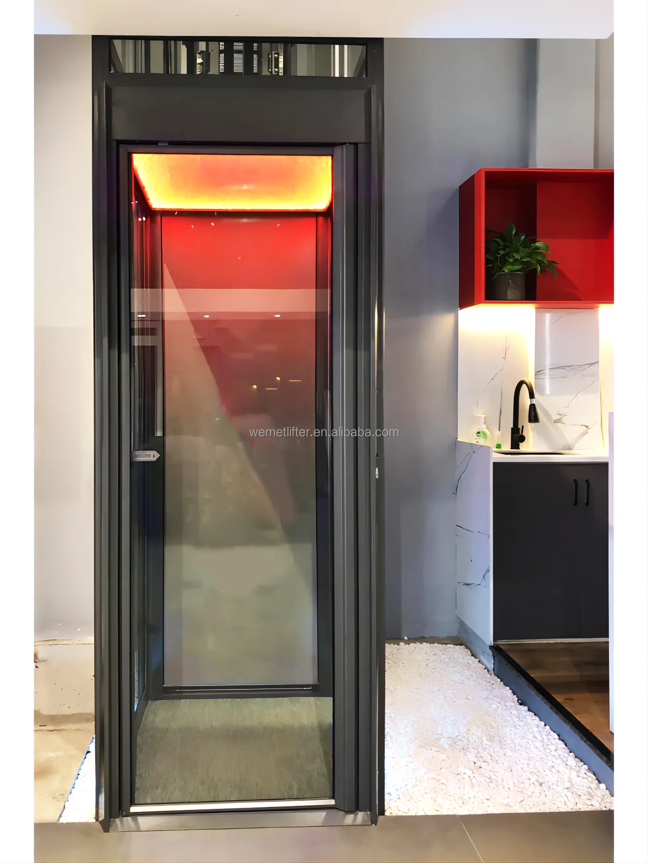 Hydraulic Lift Home Lift 3 floor Villa Elevator Small Size 220V 0.2m/s